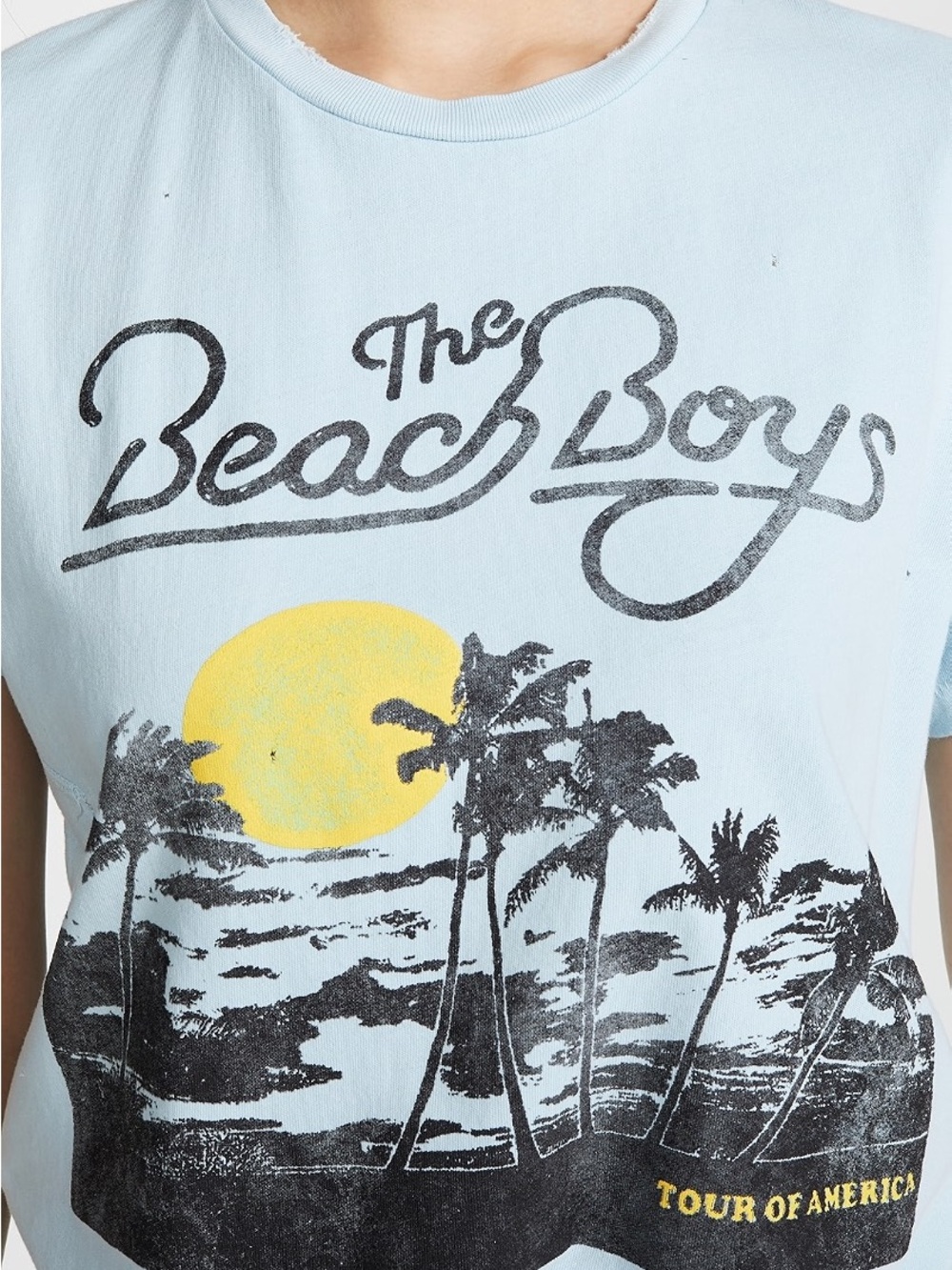 MadeWorn Light Blue 'The Beach Boys' Vintage Crew 100% Cotton Graphic Tee Size M